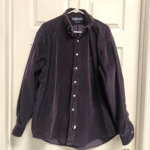 Ralph Lauren Men's Dark Blue Corduroy Shirt